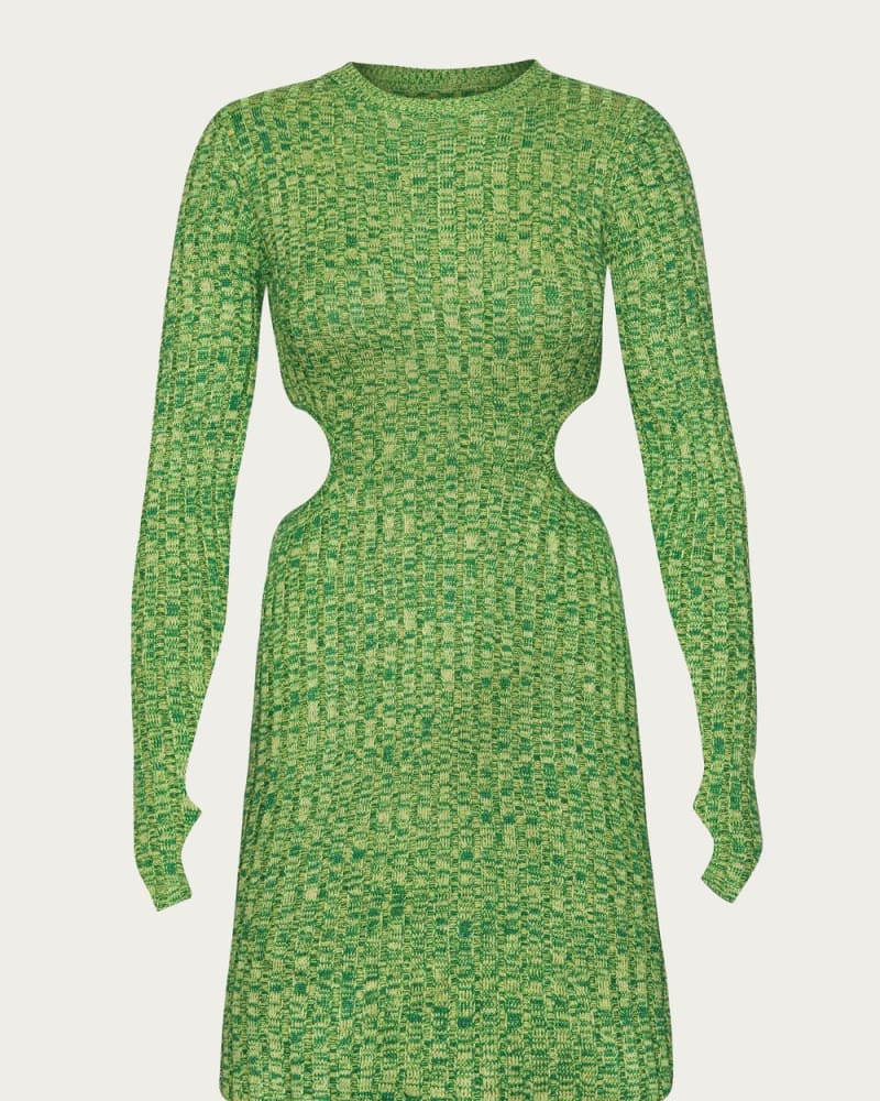 Front of a size L Dove Mini Dress in Marled Green in Marled Green by AFRM. | dia_product_style_image_id:336132